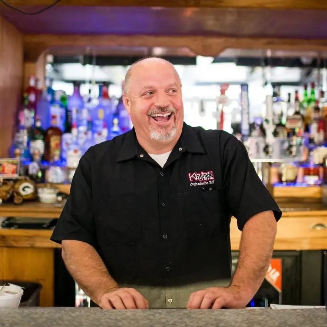 Kerry Knutson behind the bar